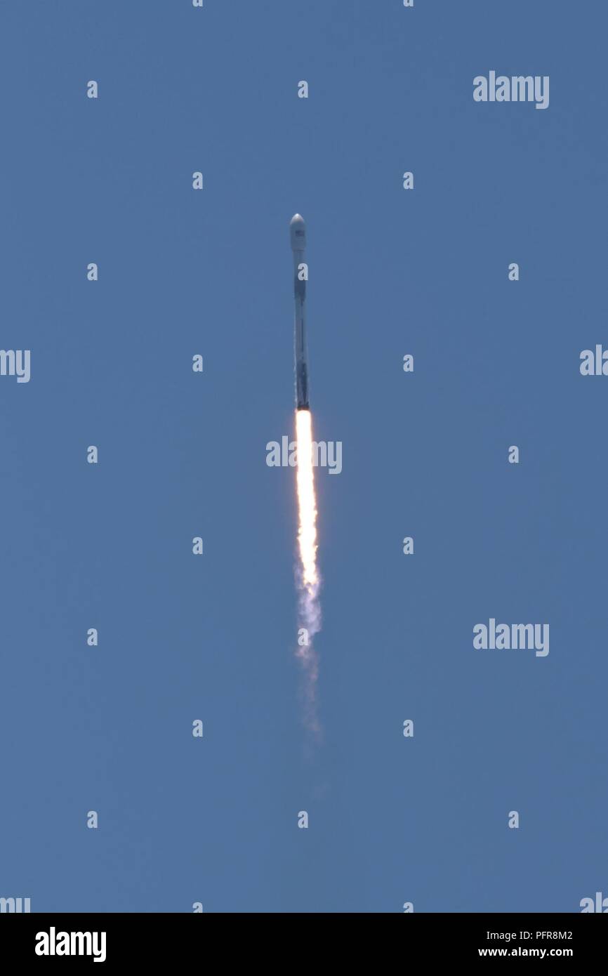 Team Vandenberg successfully launched a Falcon 9 rocket carrying both Iridium and Grace FO payloads from Space Launch Complex-4 here, Tuesday, May 22, at 12:47 p.m. PDT. Stock Photo