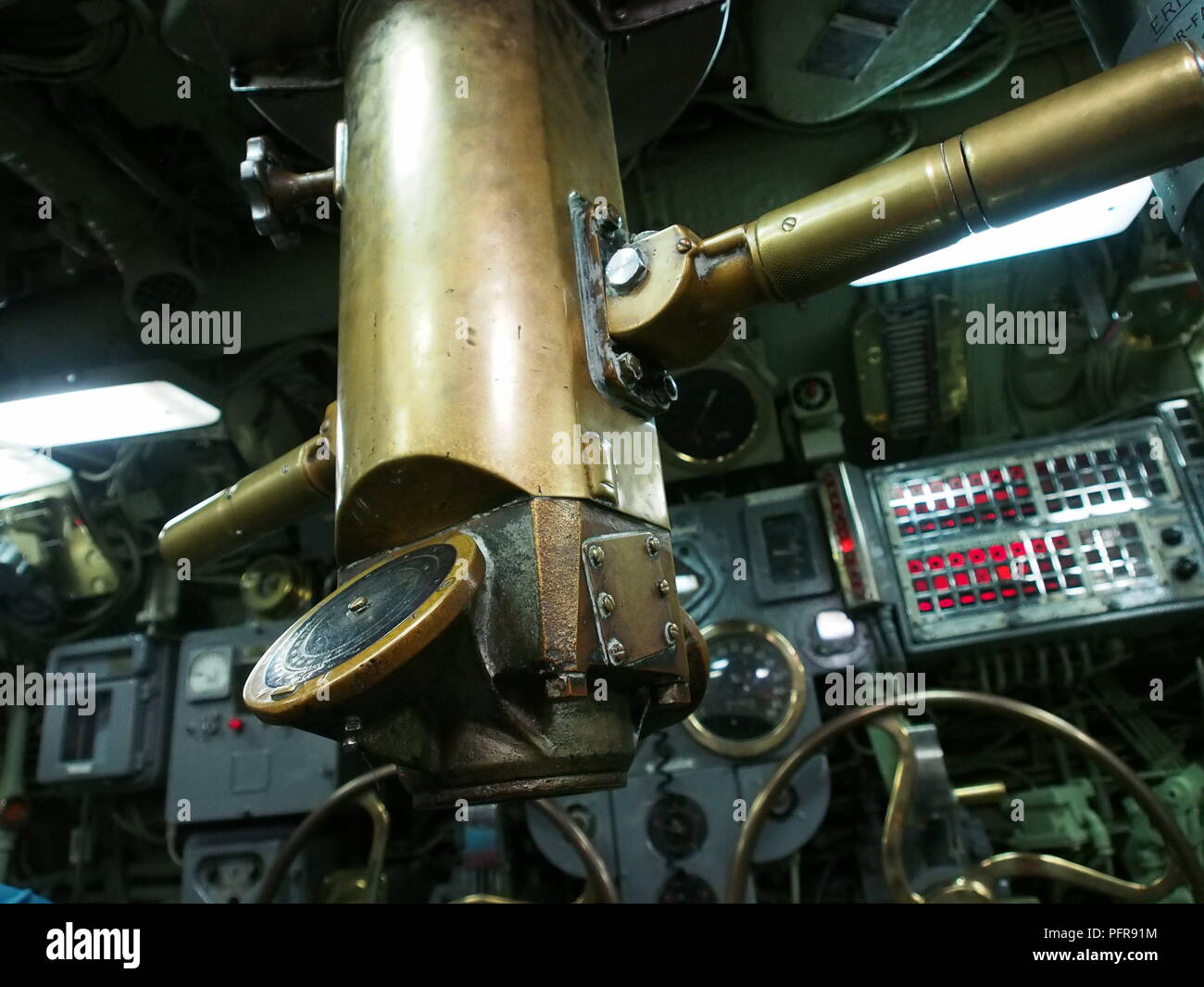 Periscope in the control room of the BAP Abtao (SS42) submarine of the