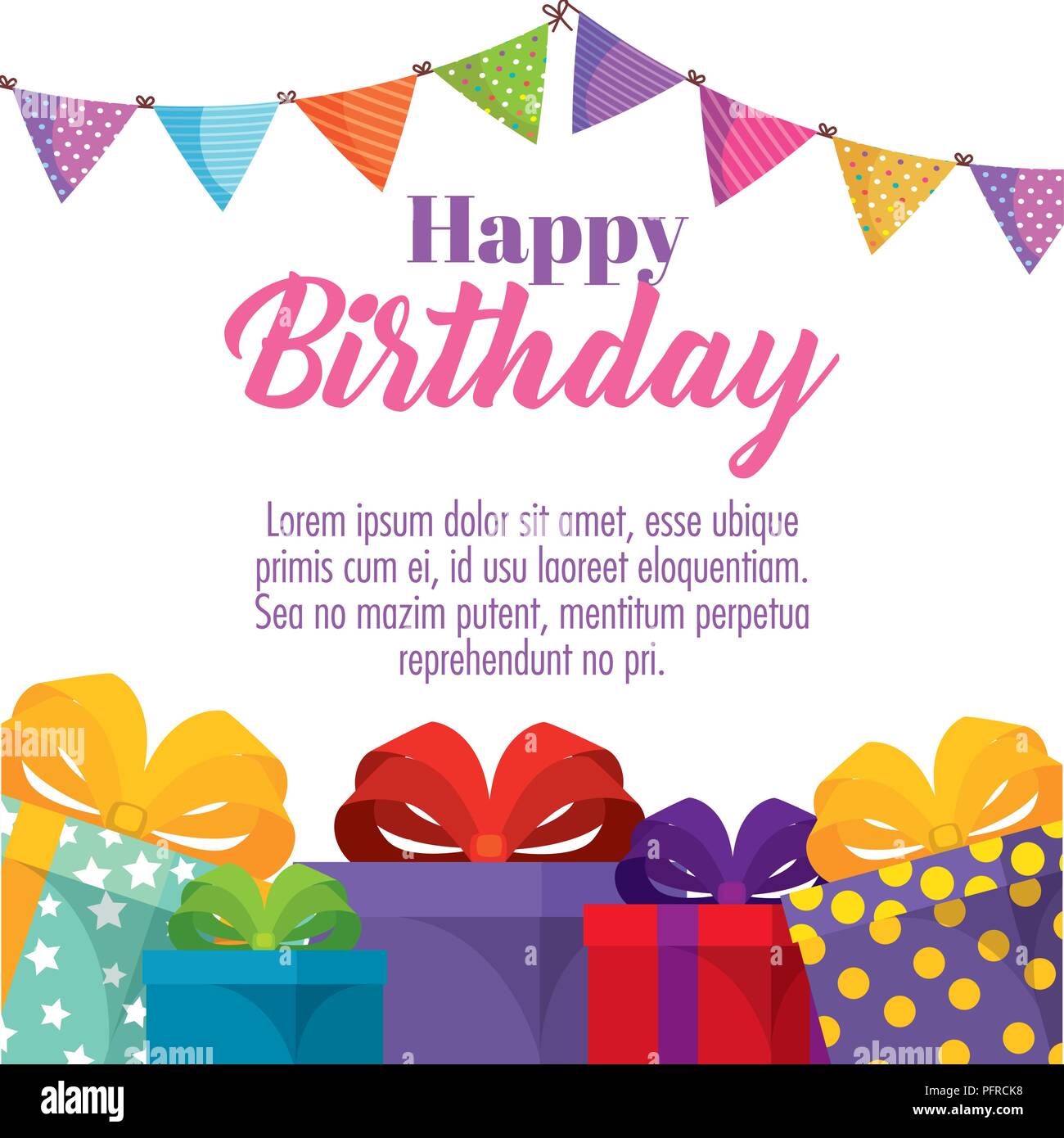 happy birthday card with gifts boxes Stock Vector Image & Art Alamy