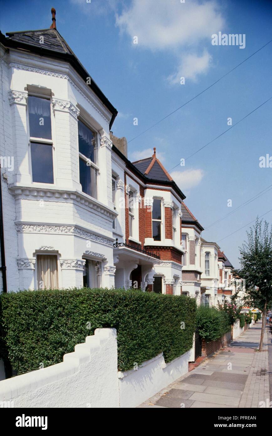 Great Britain, England, London, Battersea, terrace of Victorian houses Stock Photo