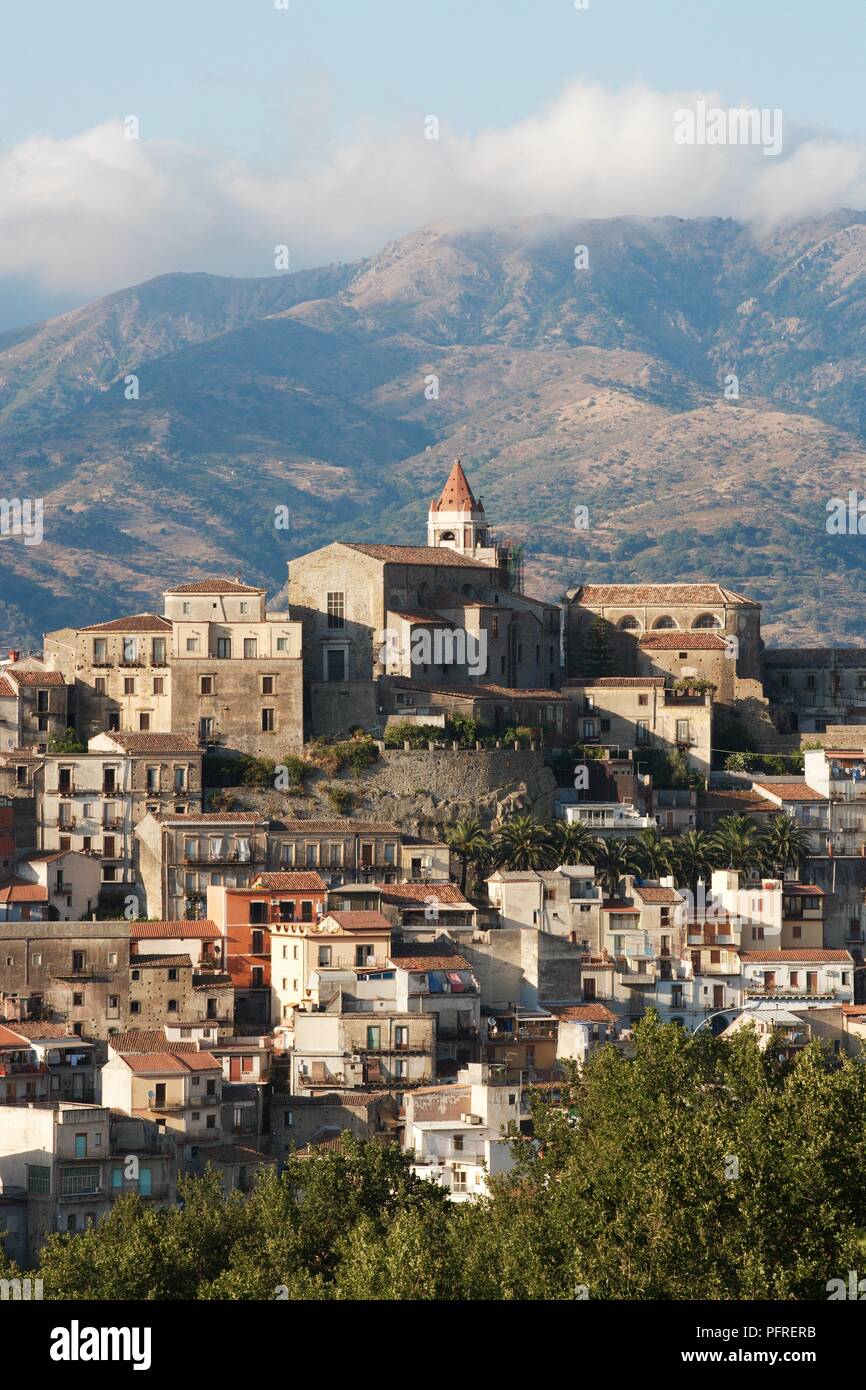 Italy, Sicily, Catania Province, Castiglione di Sicilia, view of the town in Mount Etna region Stock Photo