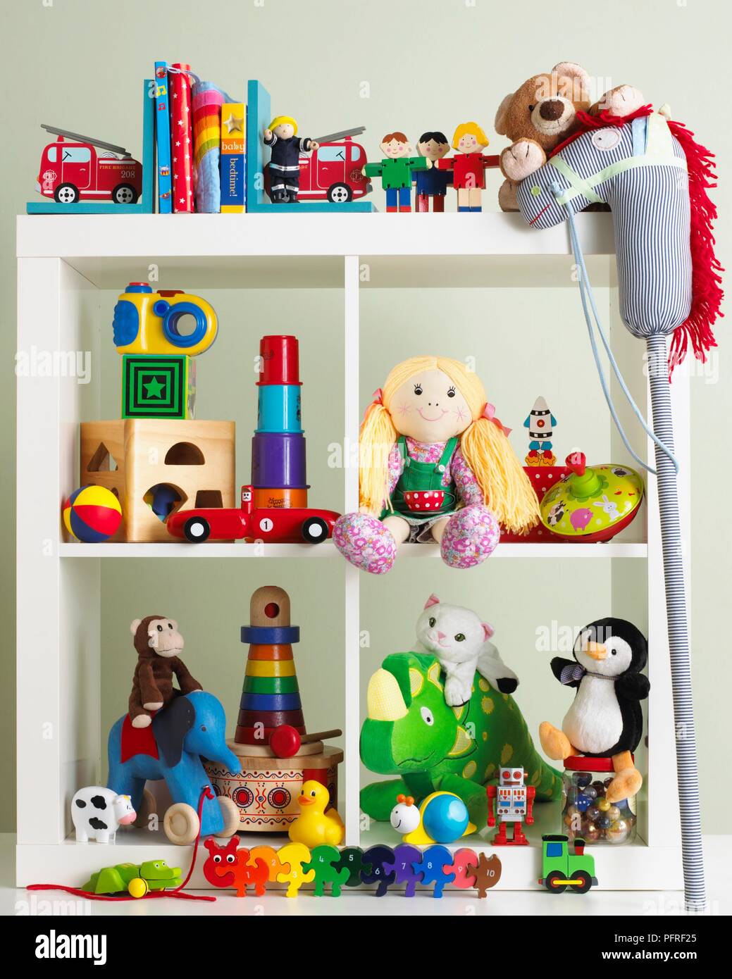 shelf with toys