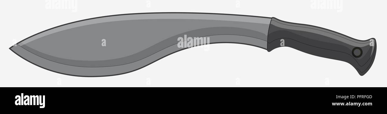 Digital illustration of a Kukri knife or Gurkha knife Stock Photo