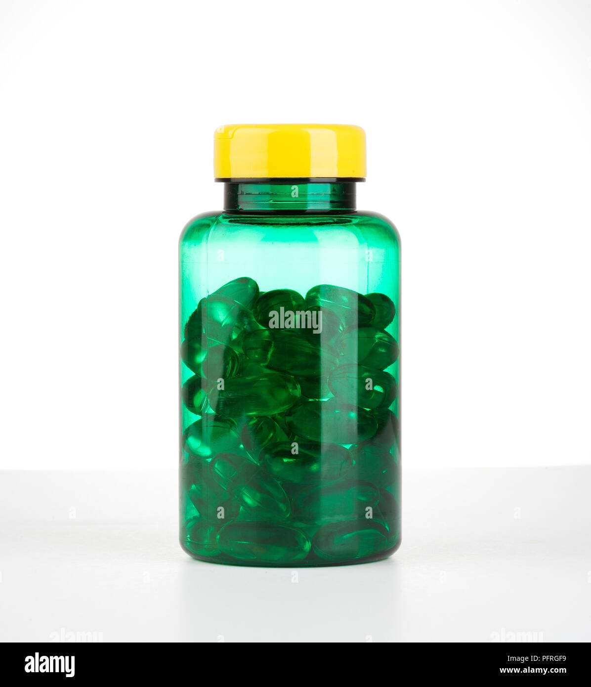 Download Evening Primrose Capsules Inside Green Plastic Pill Bottle With Yellow Lid Stock Photo Alamy PSD Mockup Templates
