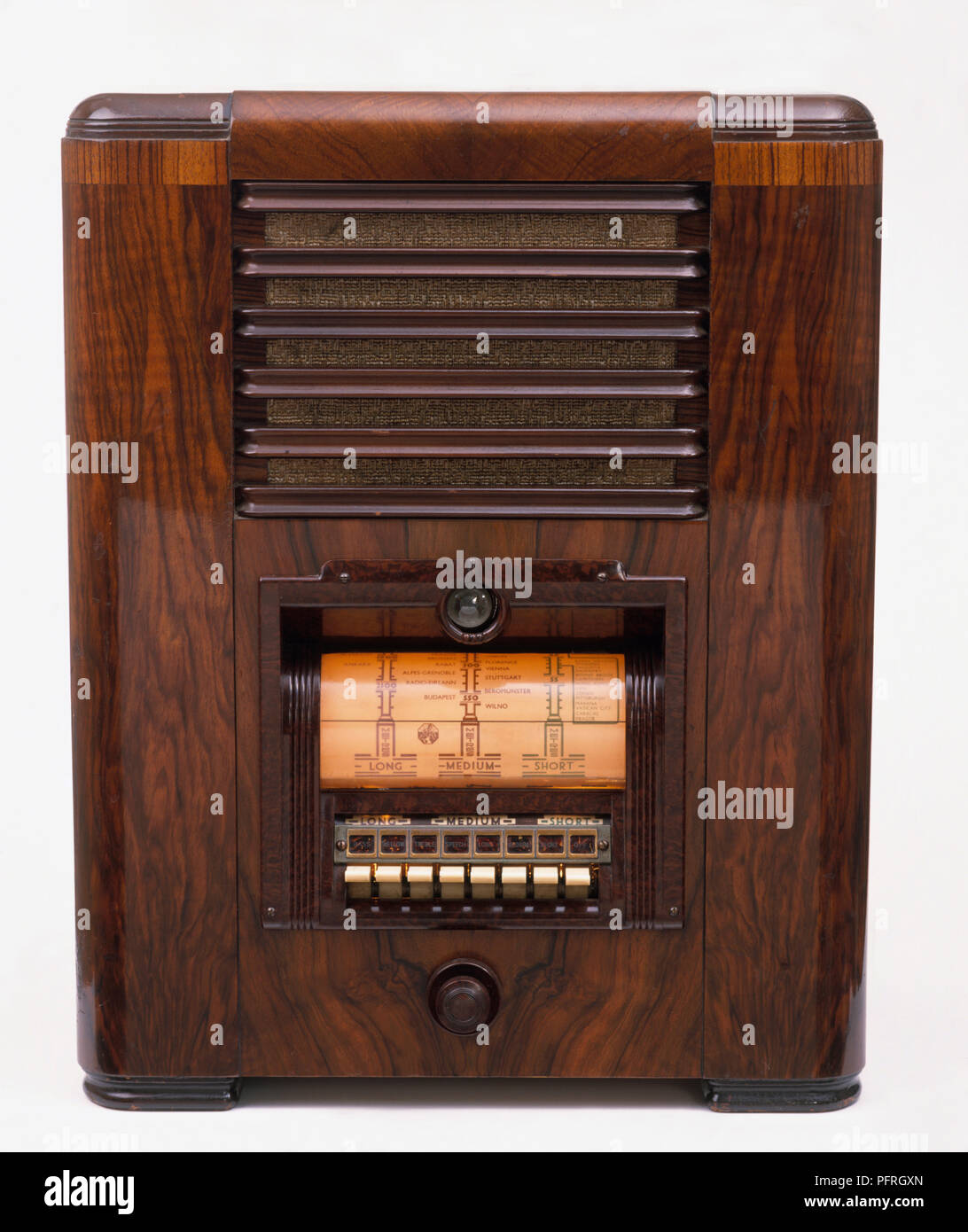 1930s radio in mahogany case Stock Photo