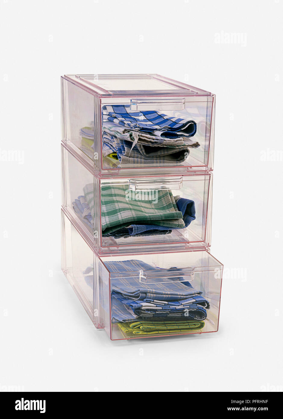 Clear Plastic Stacking Boxes With Drawers For Storing Fabrics