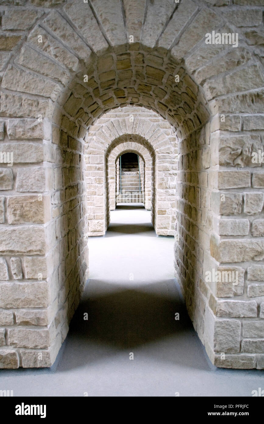 Luxembourg, Casemates Du Bock, arched corridor in fortification Stock Photo