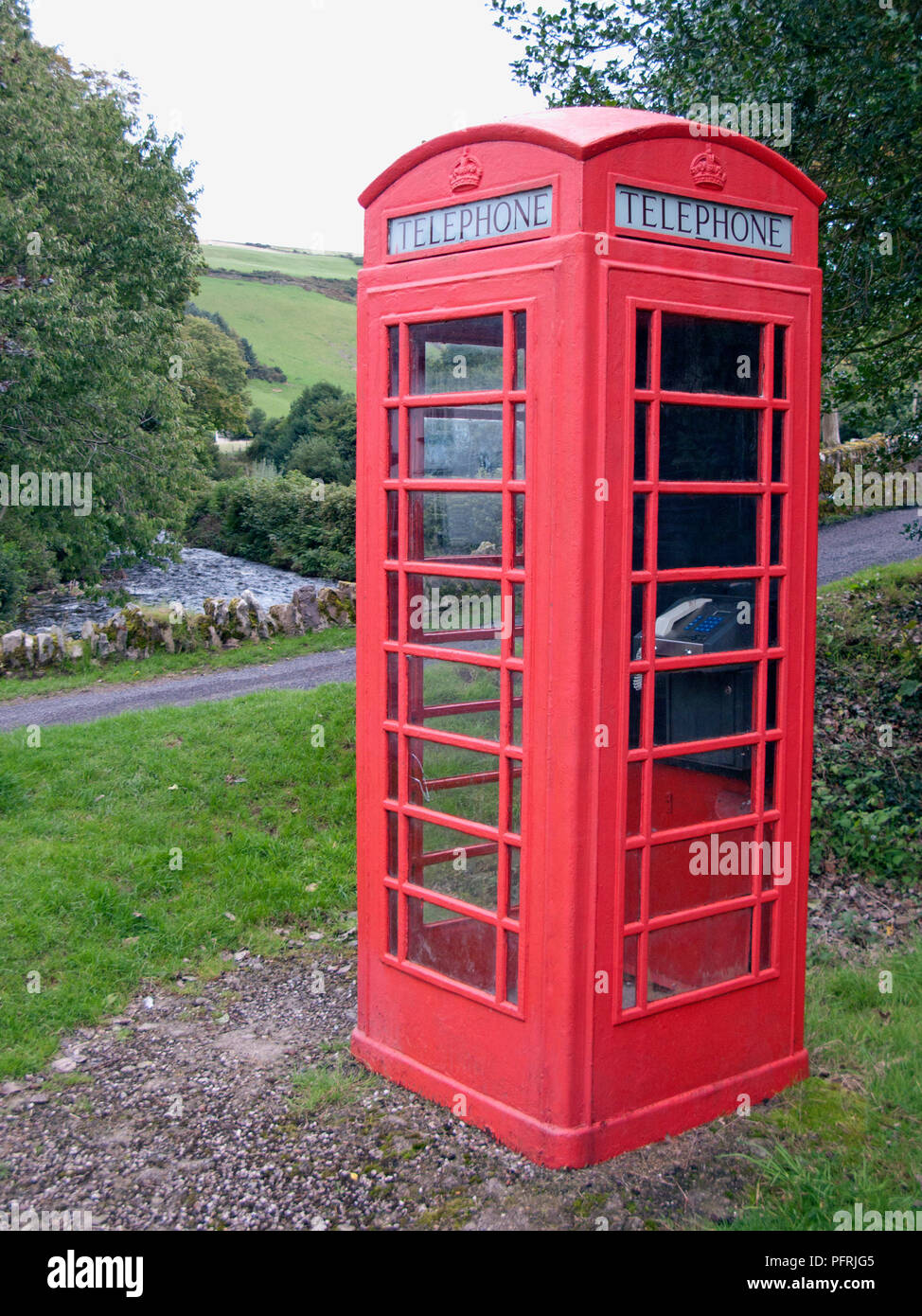 Old fashioned red telephone box hi-res stock photography and images - Alamy