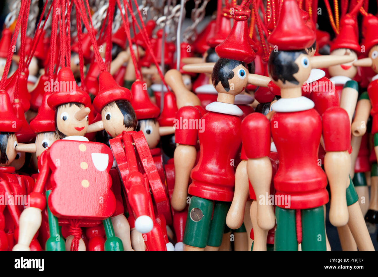 Pinocchio puppets for sale in Tuscany Stock Photo Alamy