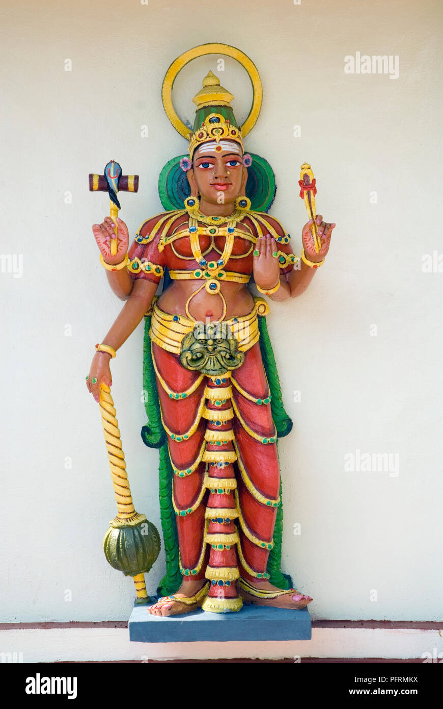 Malaysia, Penang, Teluk Bahang, statue of Hindu deity at the Sri