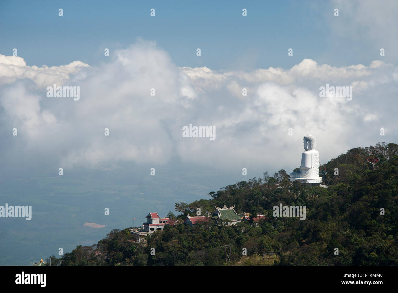 Vietnam, South Central Coast, Ba Na Hill Station, statue of Buddha on hilltop Stock Photo
