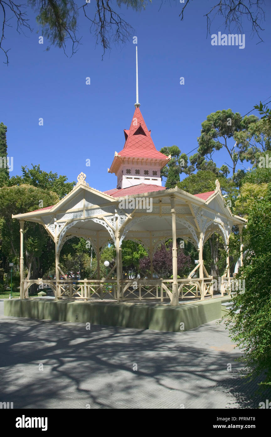 Argentina, Patagonia, Trelew, bandstand at Plaza Independencia Stock Photo