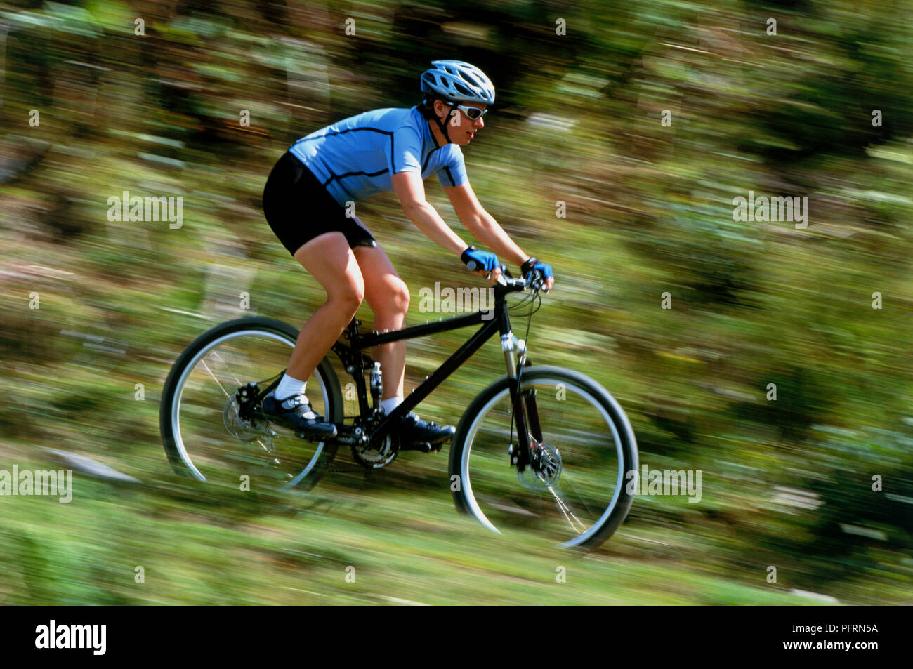 riding a bike downhill