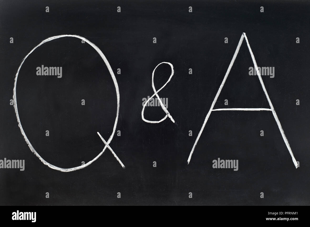 Abc Q&a Examples The abbreviation 'Q&A' written in chalk on blackboard Stock Photo - Alamy