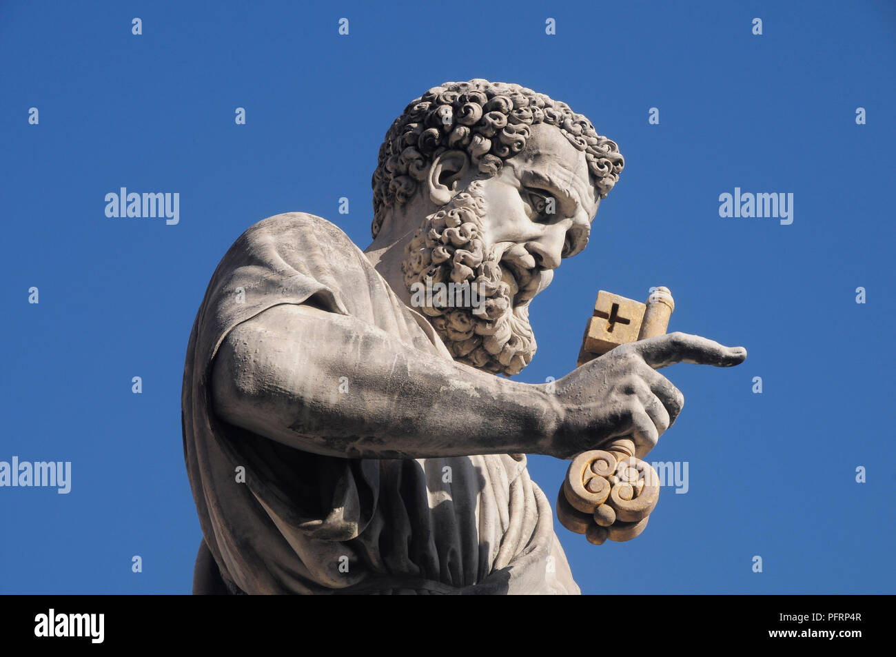 Italy, Rome, Vatican City, St Peter's Square, statue of St Peter Stock Photo