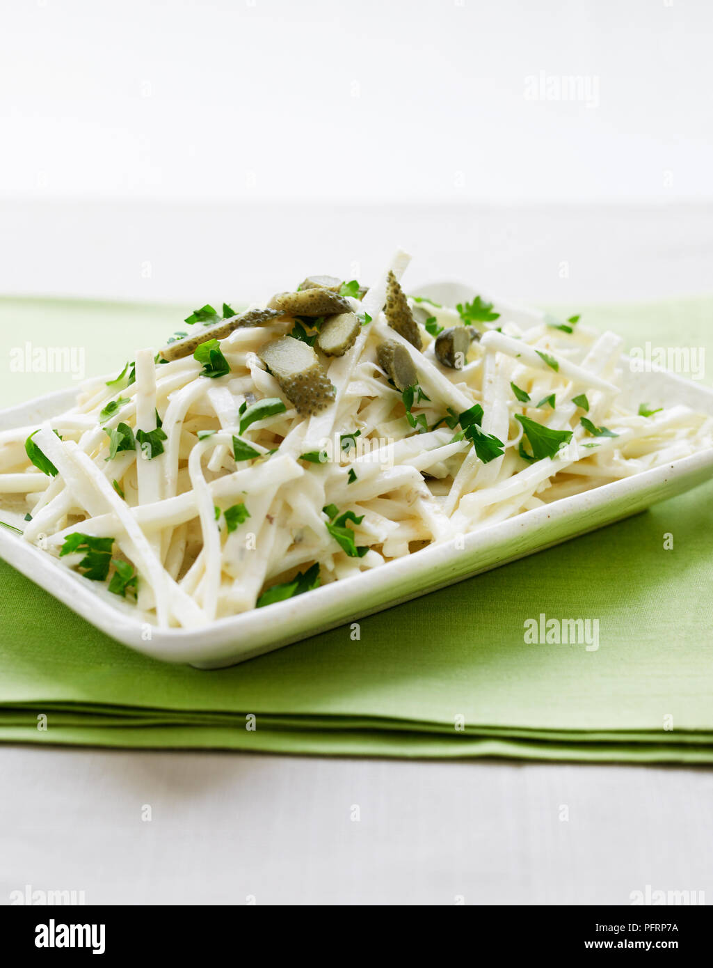 Celeriac and gherkin salad Stock Photo
