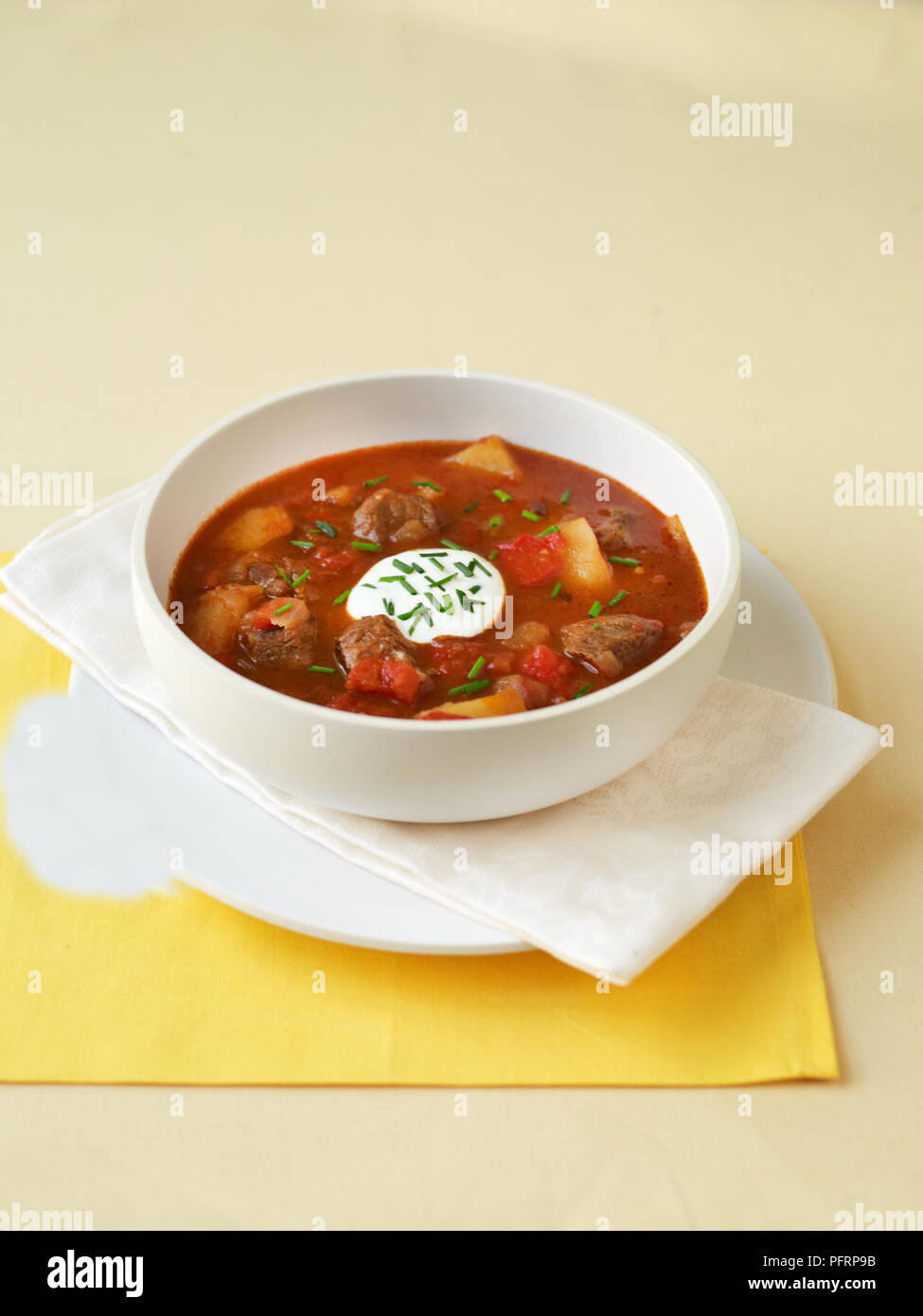 Bowl of goulash soup Stock Photo