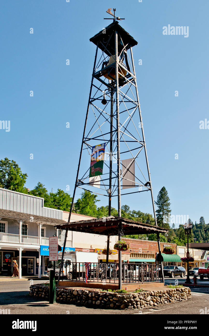 USA, California, Gold Country, Placerville, old steel Bell Tower (1898