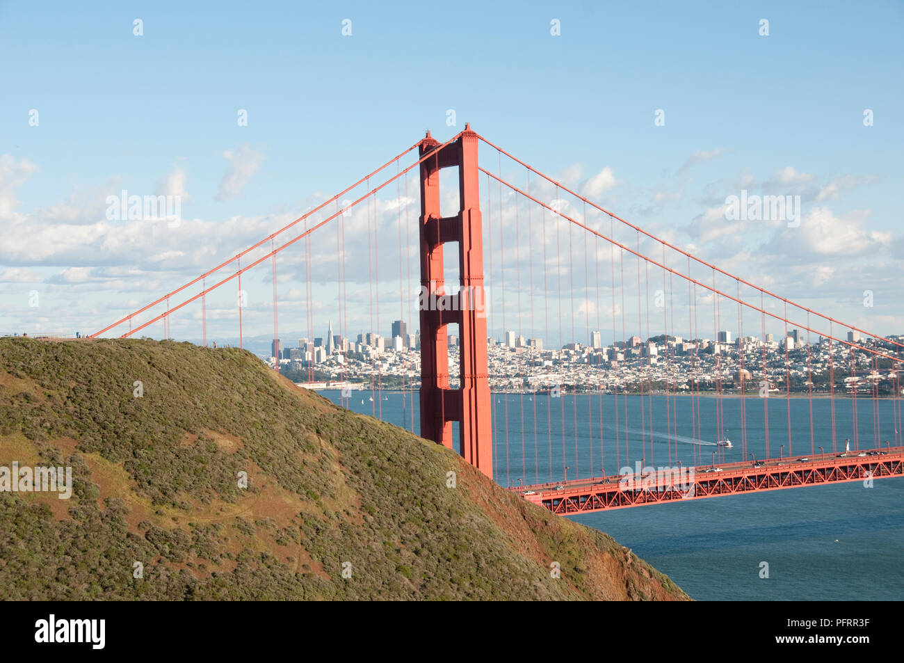 USA, California, San Francisco, Golden Gate Bridge, from Conzelman Road in Marin County Stock Photo