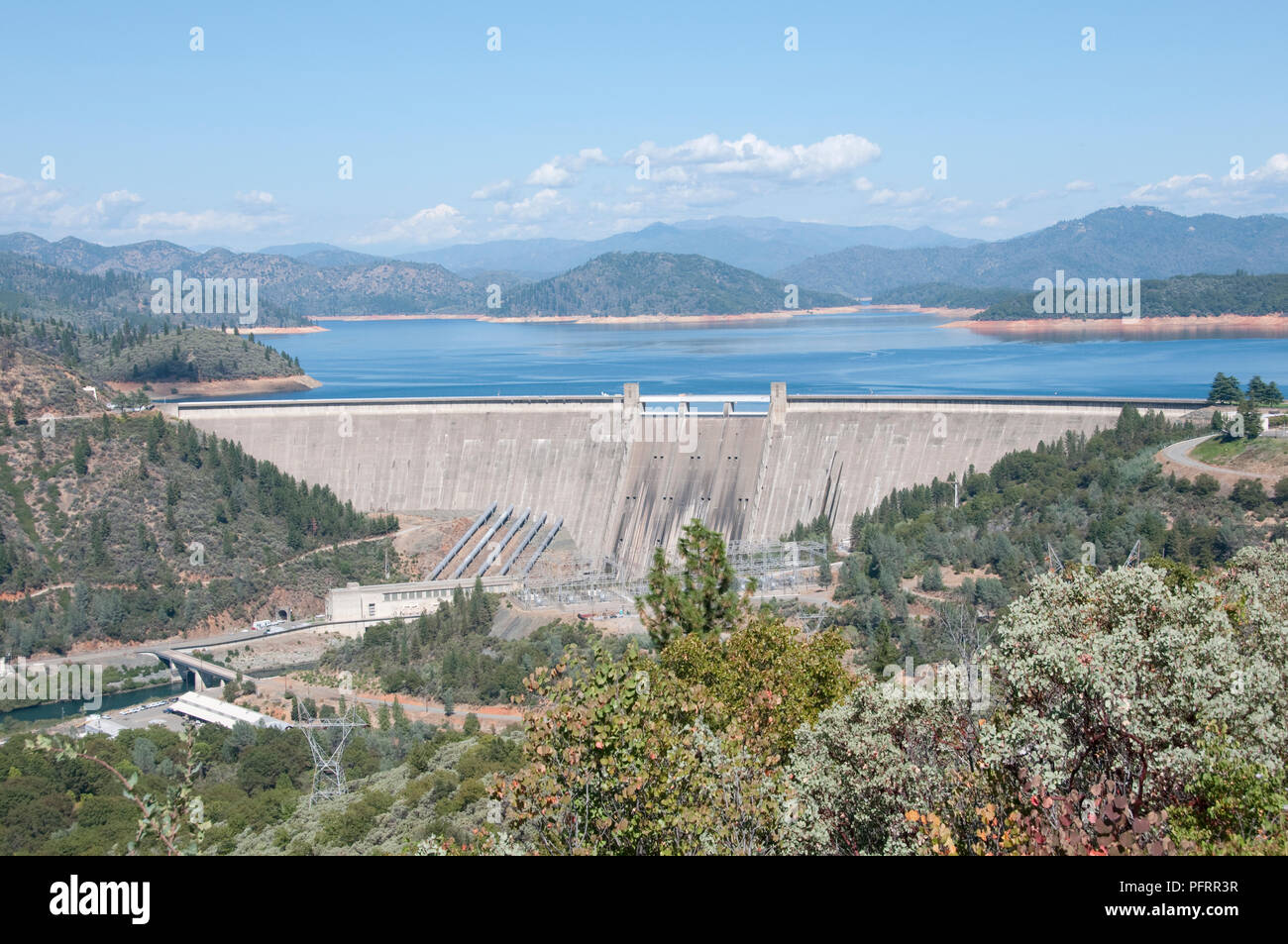 USA, California, Shasta County, view of the Shasta Dam, dam across the Sacramento River Stock Photo