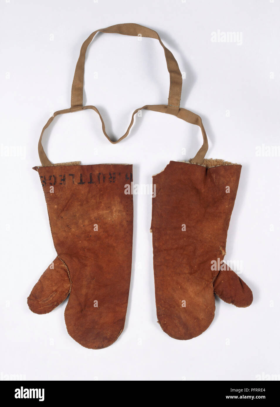 Hugh Ruttledge's gloves used on 1930s Mount Everest expedition Stock Photo