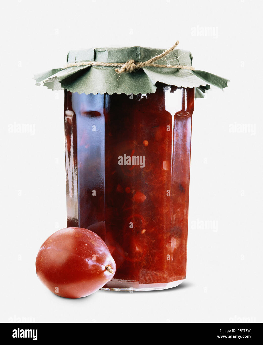 Jar of plum chutney Stock Photo Alamy