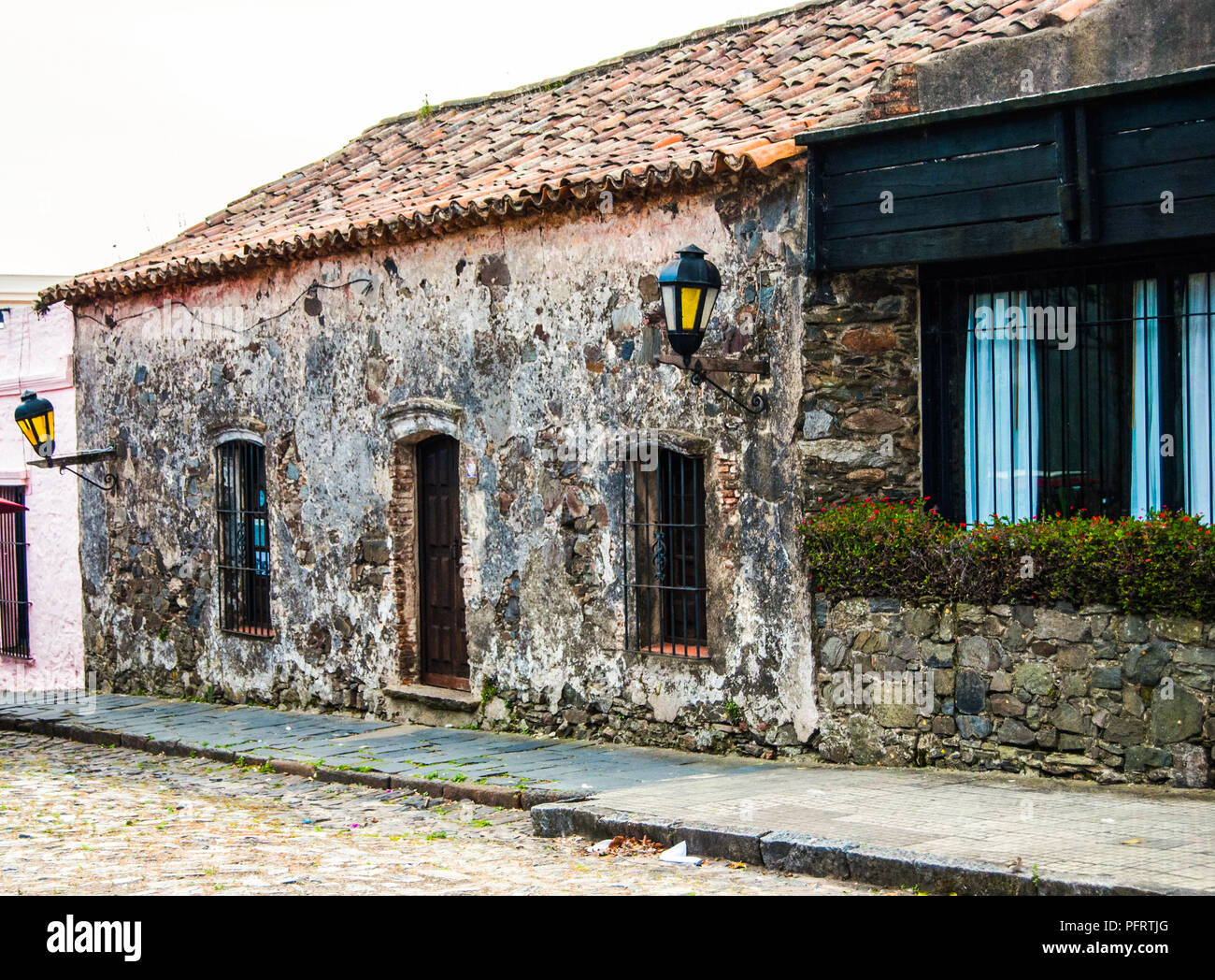 Old historic houses in Colonia del Sacramento, Uruguay Stock Photo Alamy
