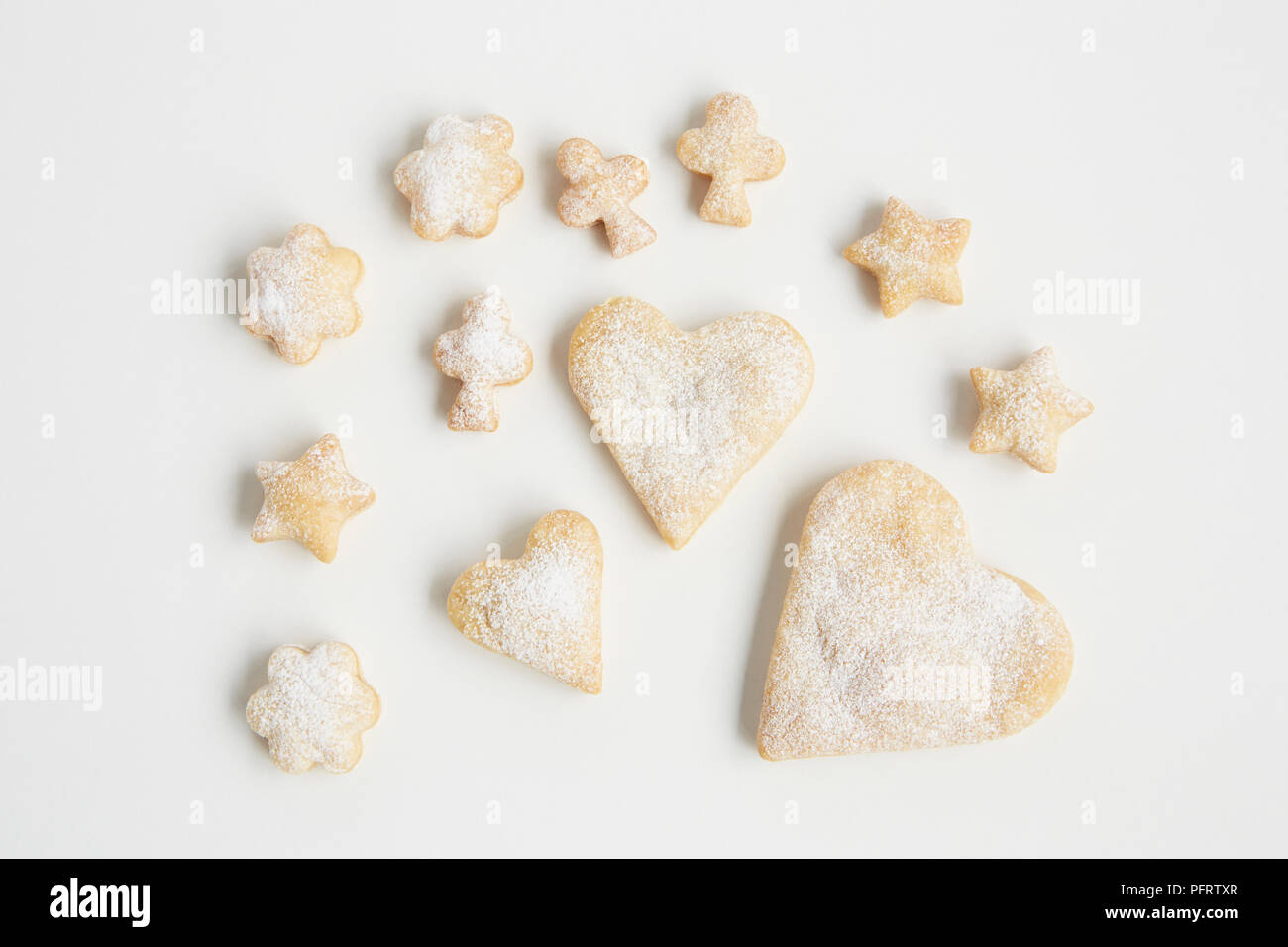 Heart, star and flower biscuits Stock Photo
