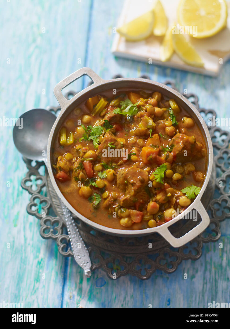 Harira, North African lamb, chickpea and lentil stew Stock Photo