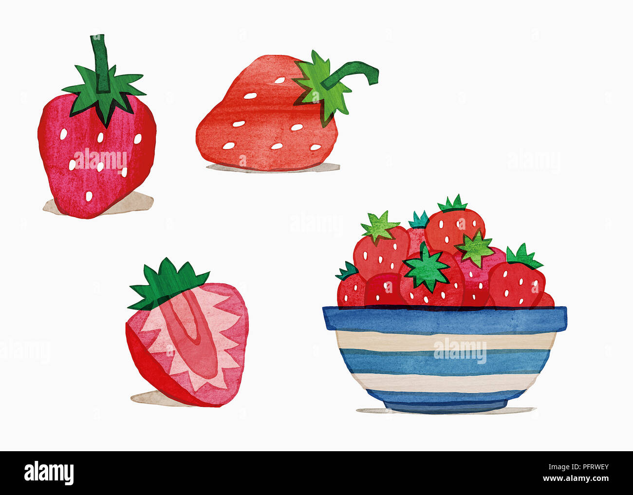 Illustration, Strawberries Stock Photo