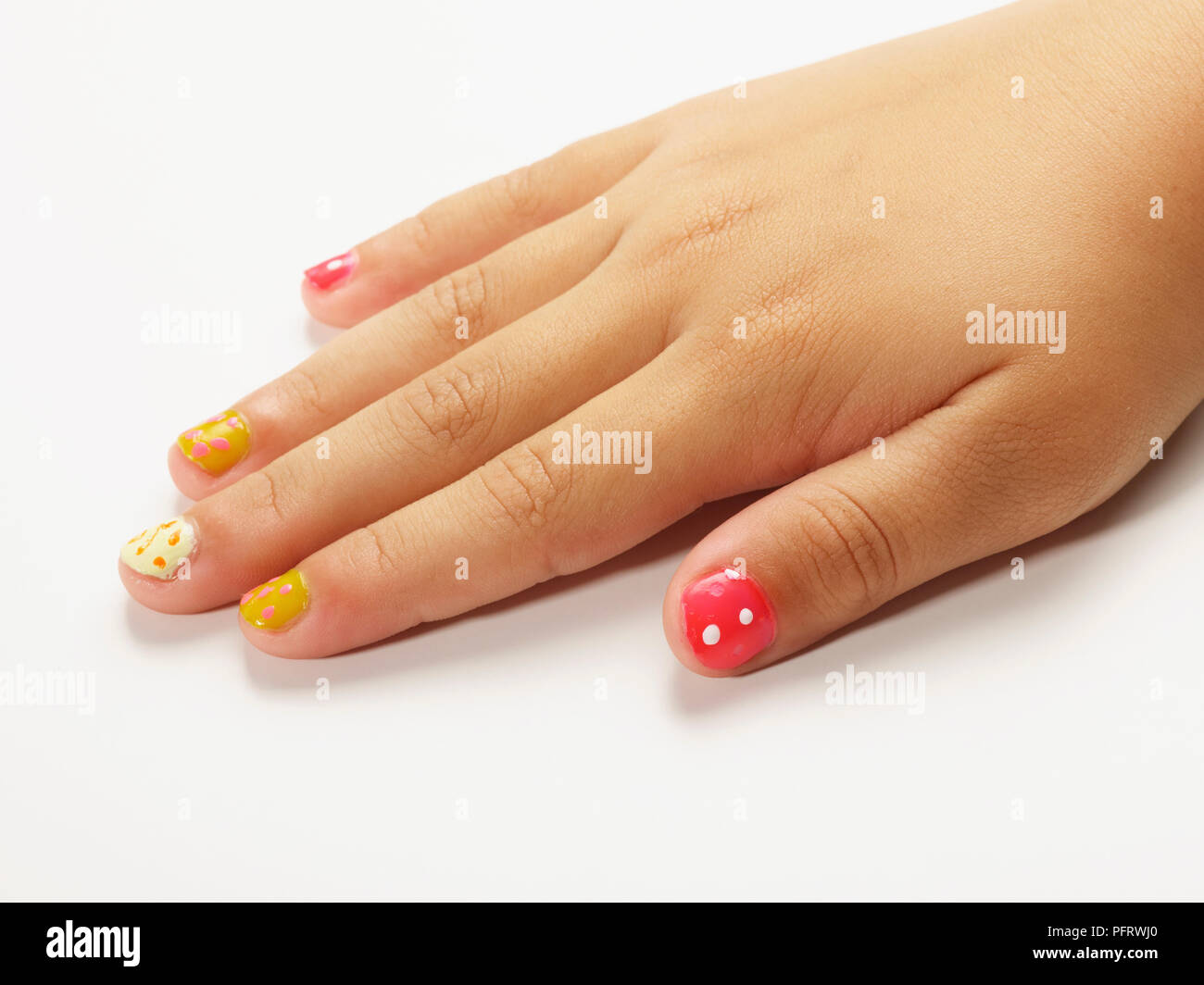 Hand with nail varnish Stock Photo