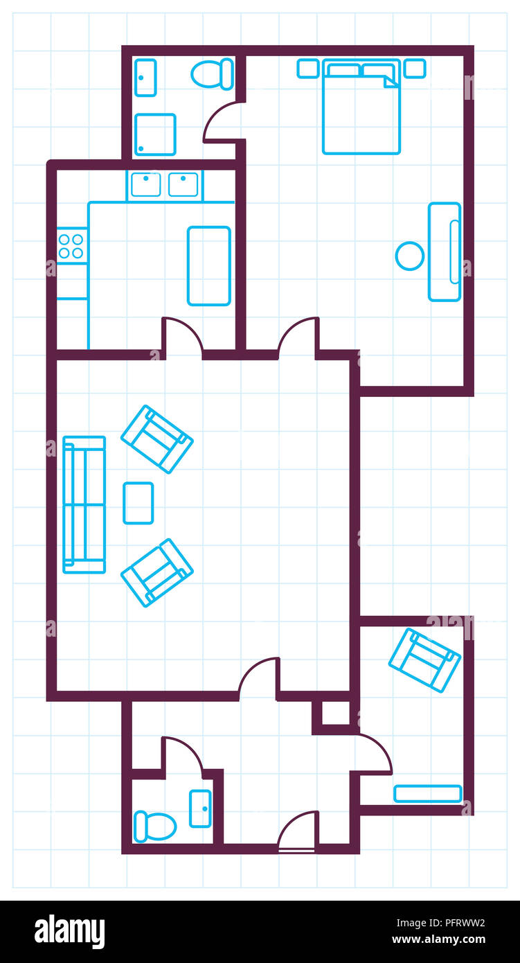 Floor plan for a flat Stock Photo