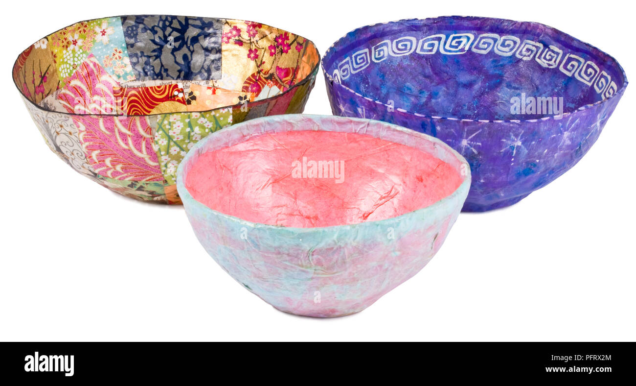 Paper mache bowls Stock Photo