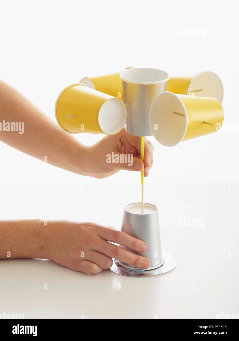 Step by step. How to make an anemometer. Attaching the top of the