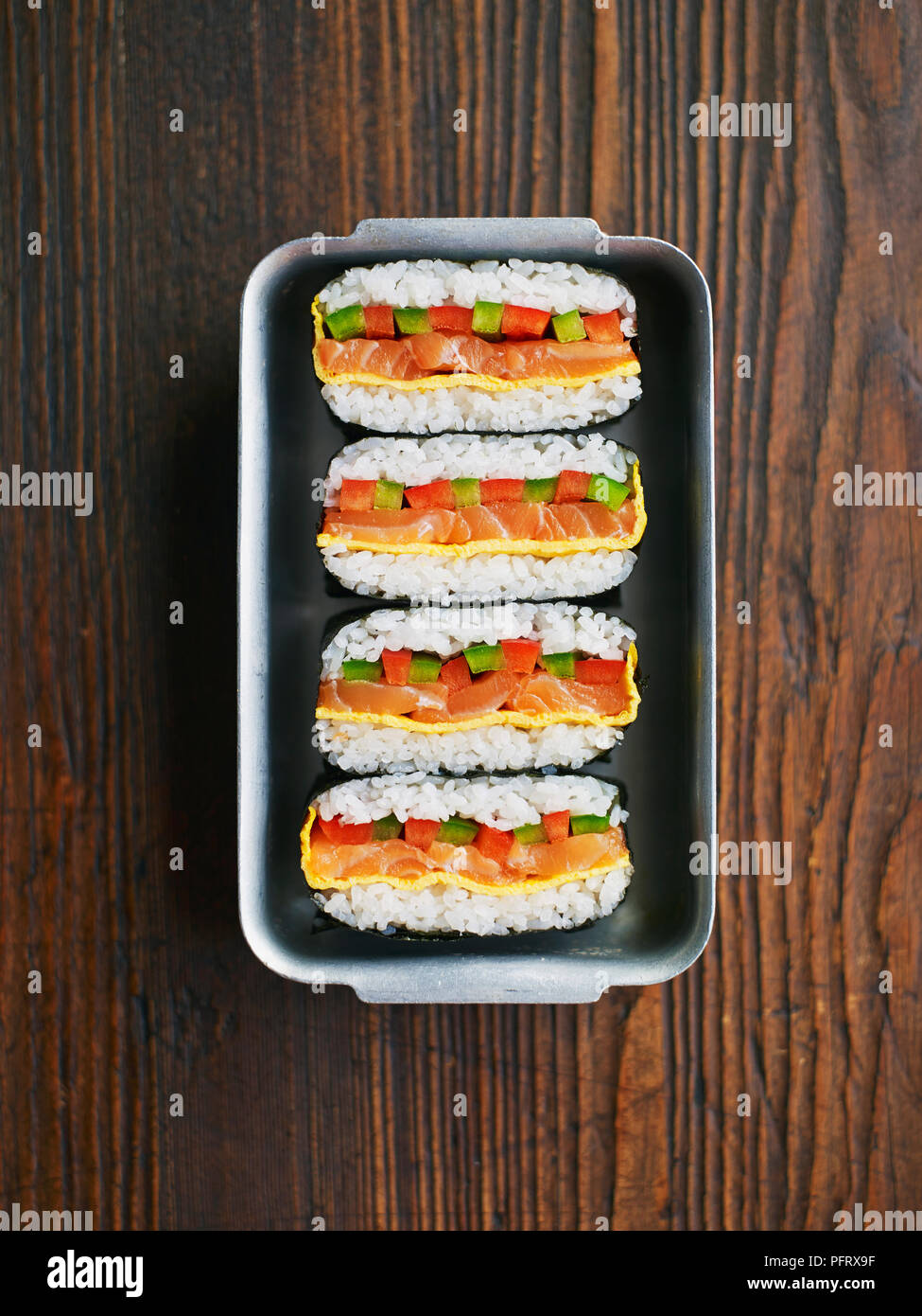 Onigirazu sushi sandwich Stock Photo