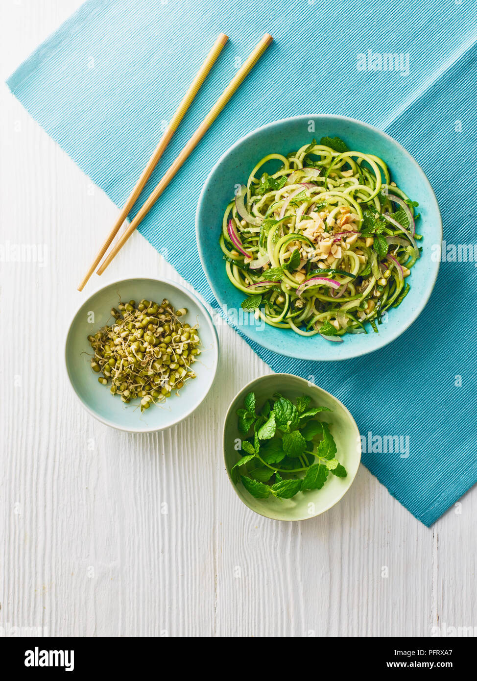 Sprouted Asian-style salad Stock Photo