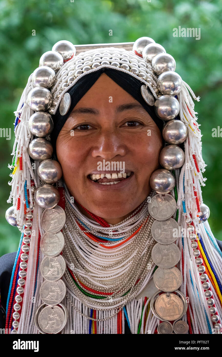 The Christian Akha, minorities tribe in northern Thailand mountains Stock Photo