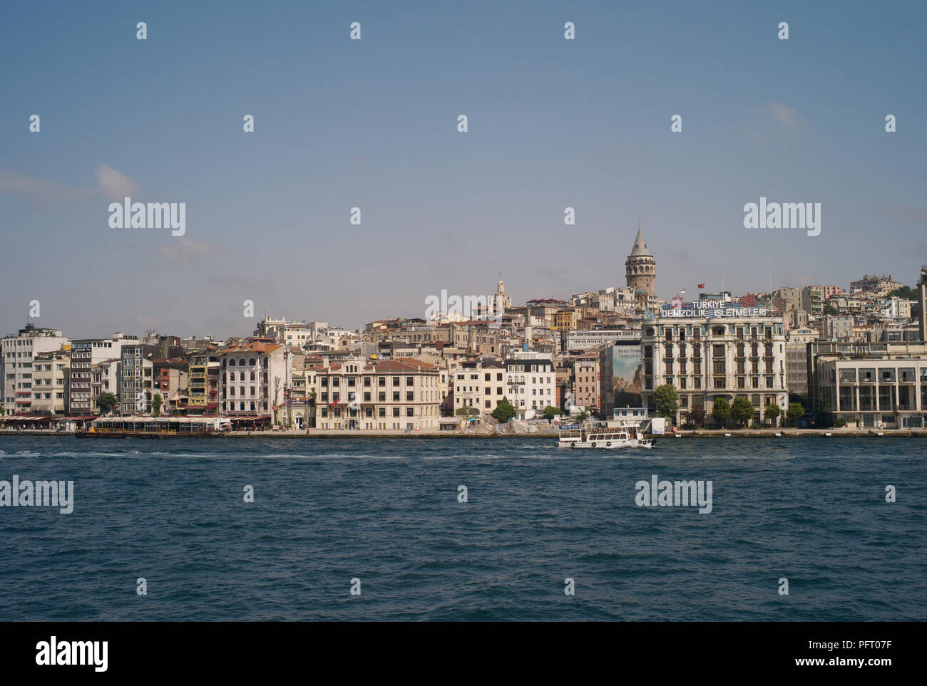 Cityscape of Istanbul's Galata District, Turkey; with Galata Tower Stock Photo