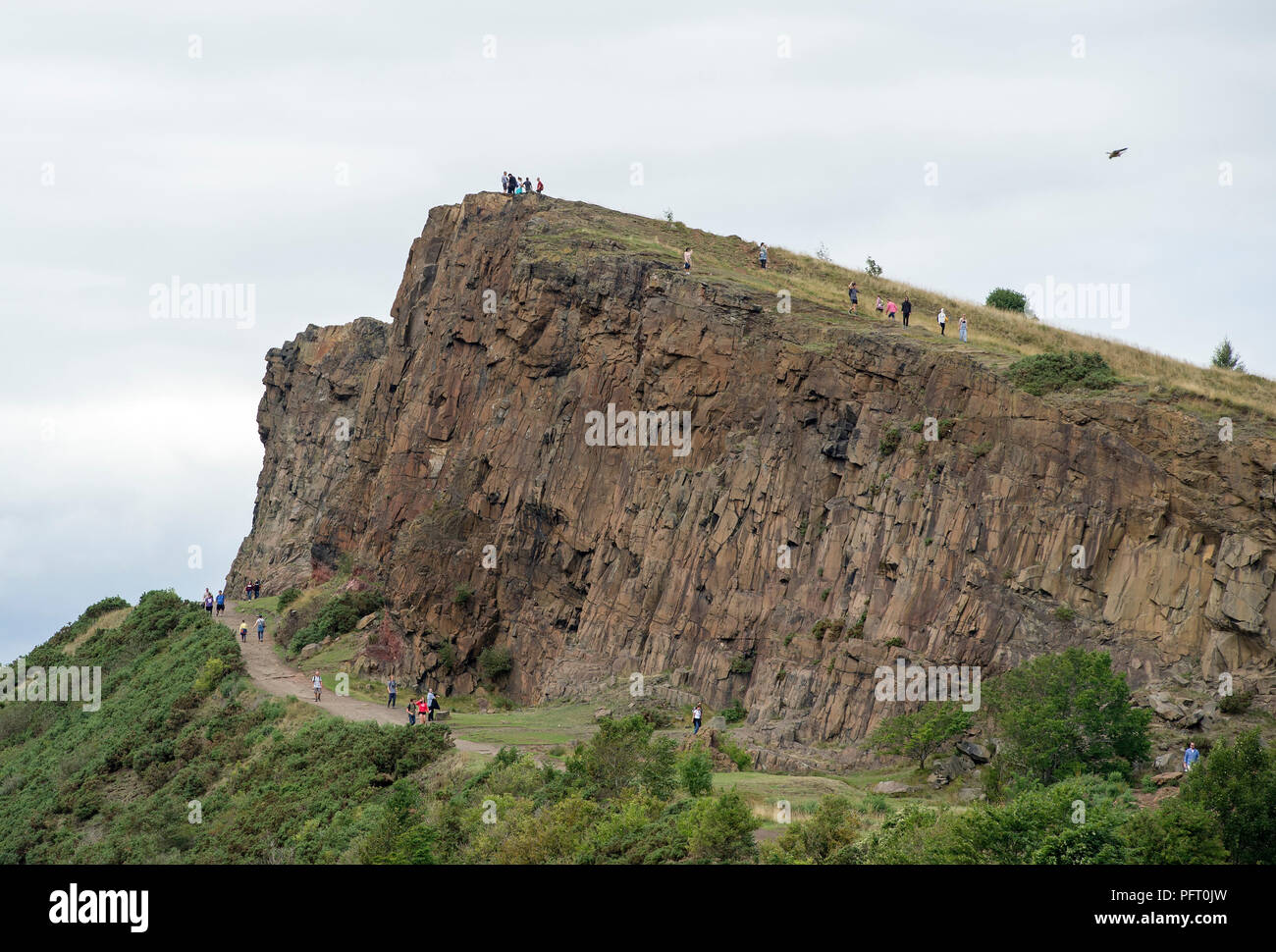 A view of the Arthur's Seat and the Radical road in Holyrood Park, Edinburgh, Scotland. Stock Photo