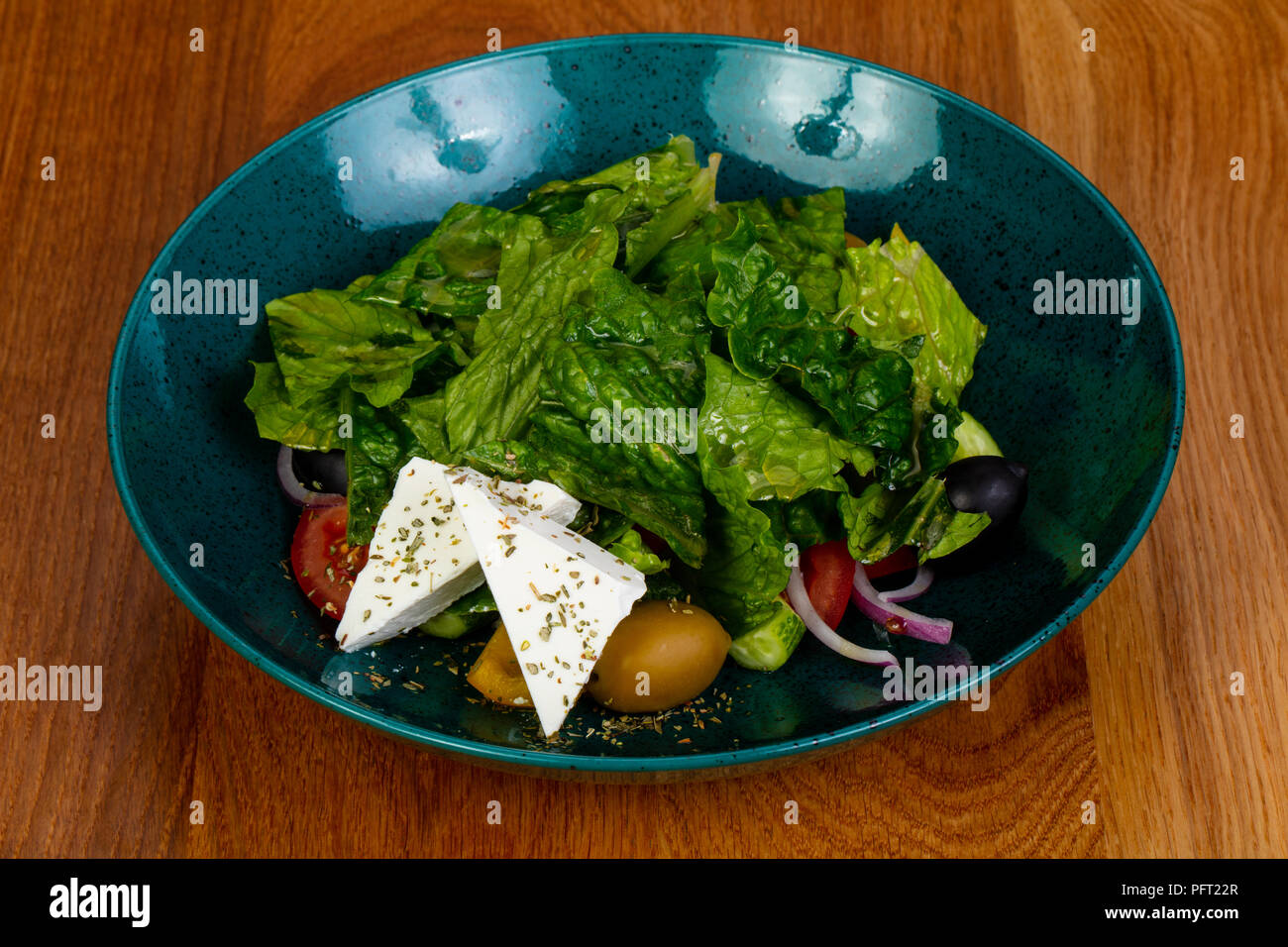 Traditional Greek salad with spices Stock Photo Alamy