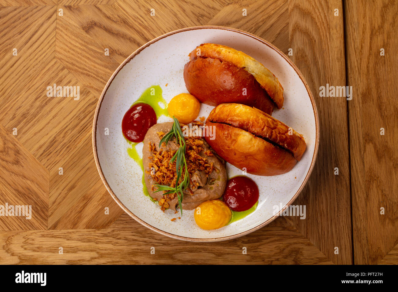 Chicken liver pate with bread Stock Photo - Alamy