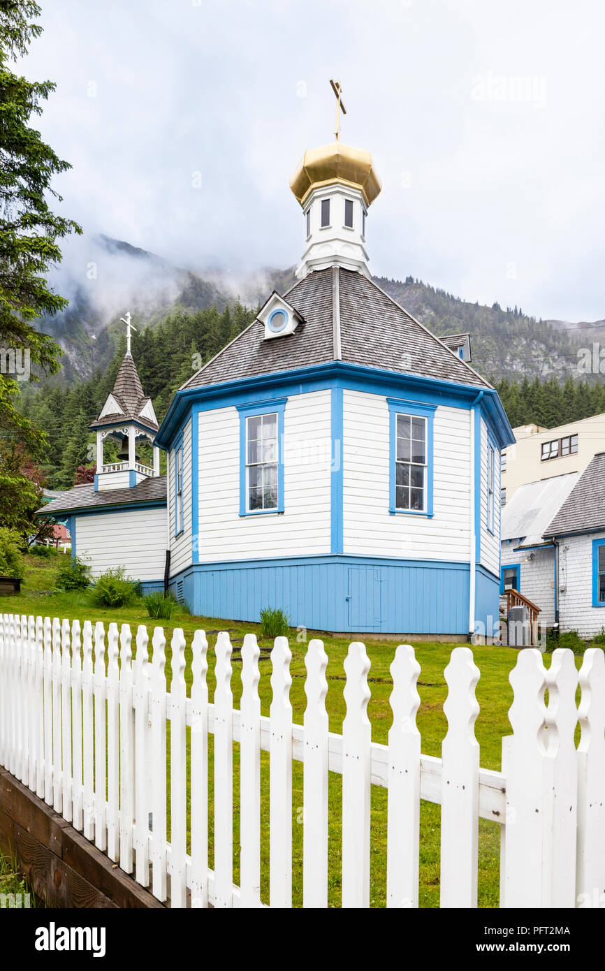 St Nicholas Russian Orthodox Church built in 1893 in Juneau the capital city of Alaska, USA Stock Photo