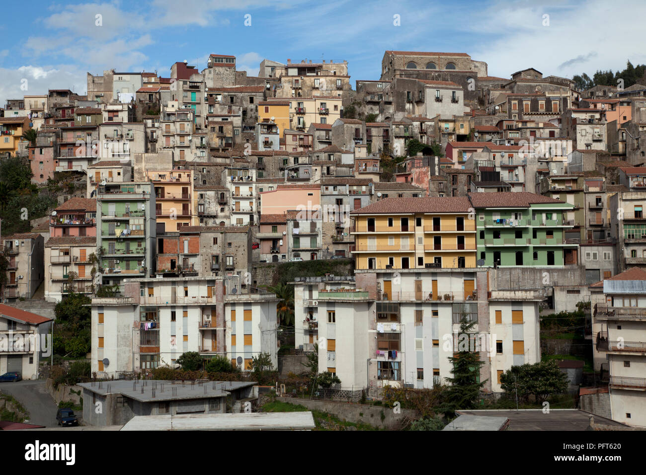 Italy, Sicily, Catania, Castiglione di Sicilia, village built on slopes on Mount Etna Stock Photo