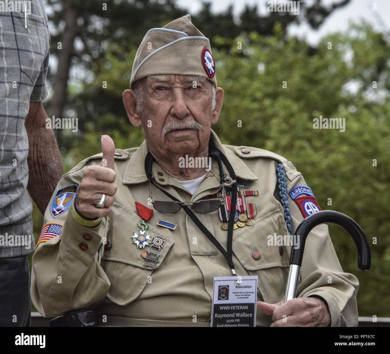 World War 2 veteran Robert Wallace returns to Normandy France for the first  time since he parachuted in with the 82nd Airborne Division 74 years ago  Stock Photo - Alamy