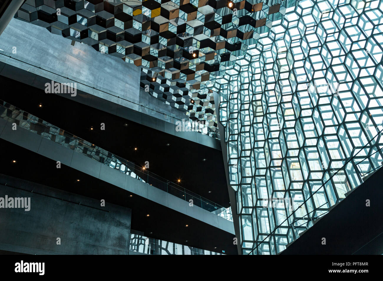 Interior of the Harpa building in Reykjavik, Iceland Stock Photo