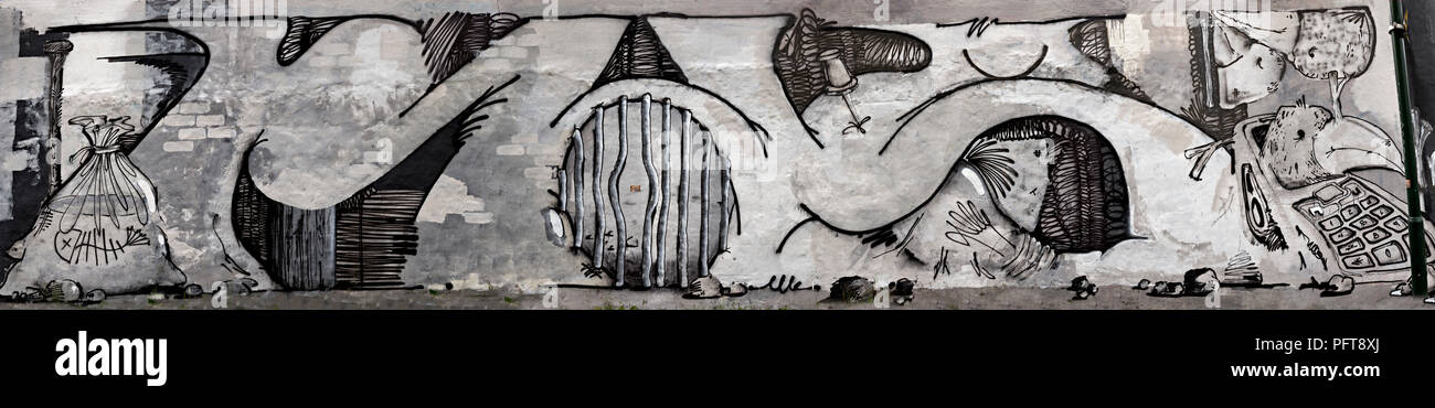 Graffiti street art in Reykjavik, Iceland Stock Photo