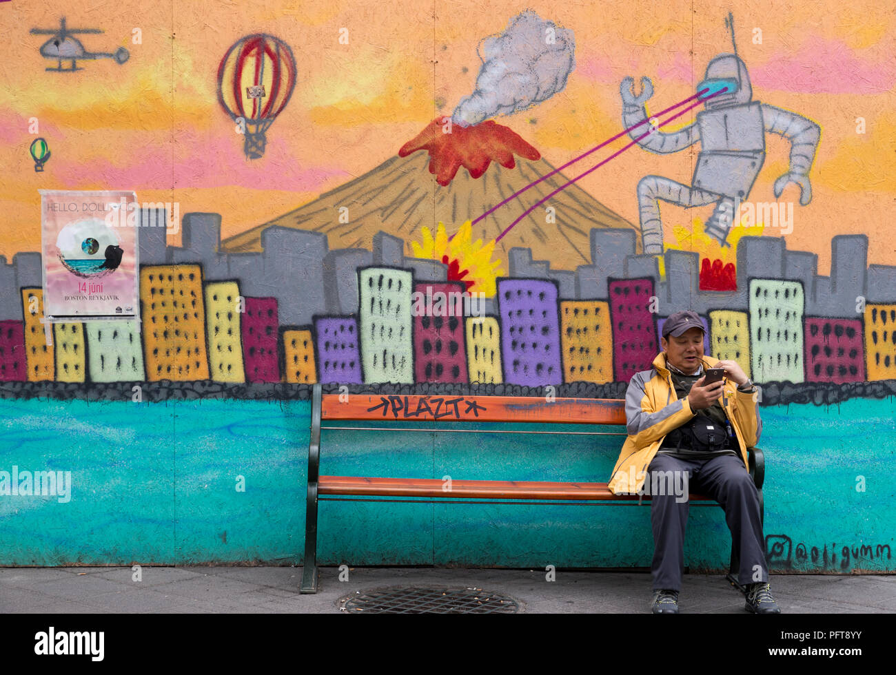 Graffiti street art in Reykjavik, Iceland Stock Photo