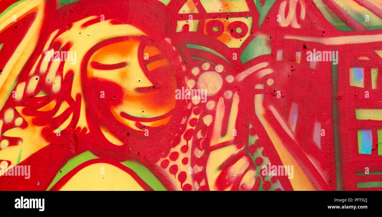 Graffiti street art in Reykjavik, Iceland Stock Photo