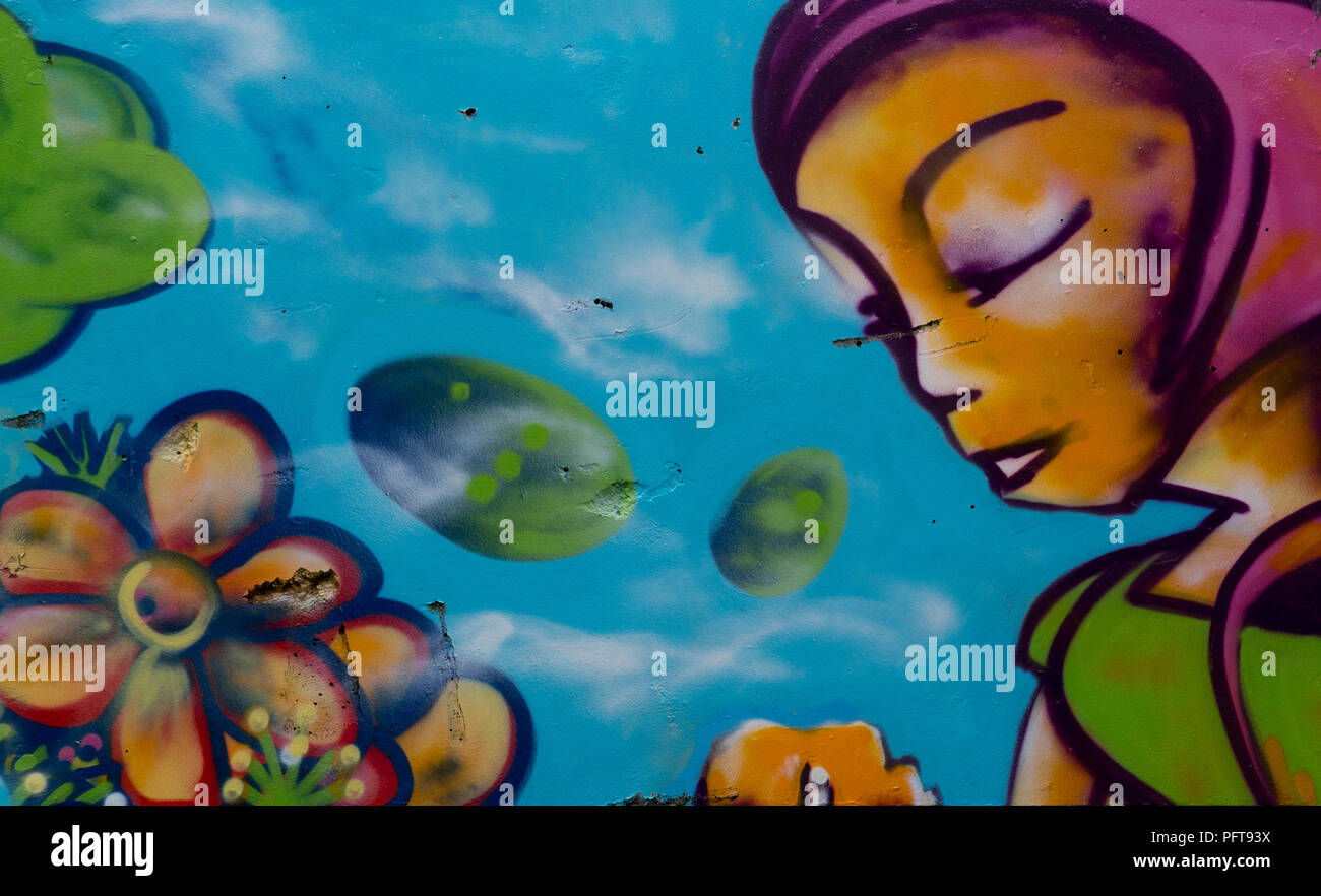 Graffiti street art in Reykjavik, Iceland Stock Photo