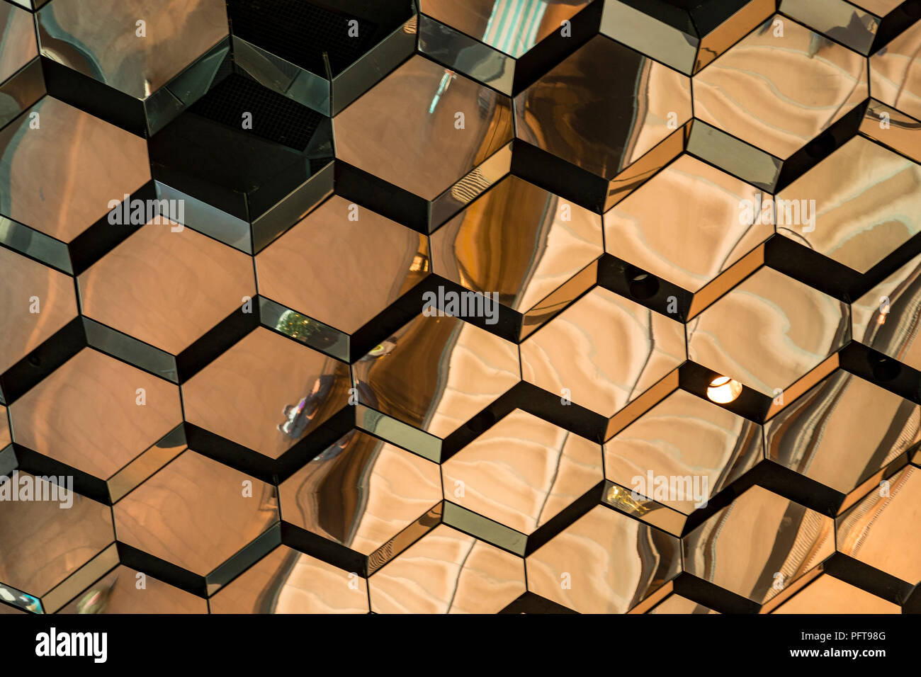 Mirror ceiling in the Harpa building, Reykjavik, Iceland Stock Photo